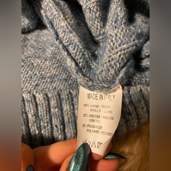 Made in Italy Lorenzo Magni Chunky Knit Pullover Sweater With Cable Design - Picture 4 of 6